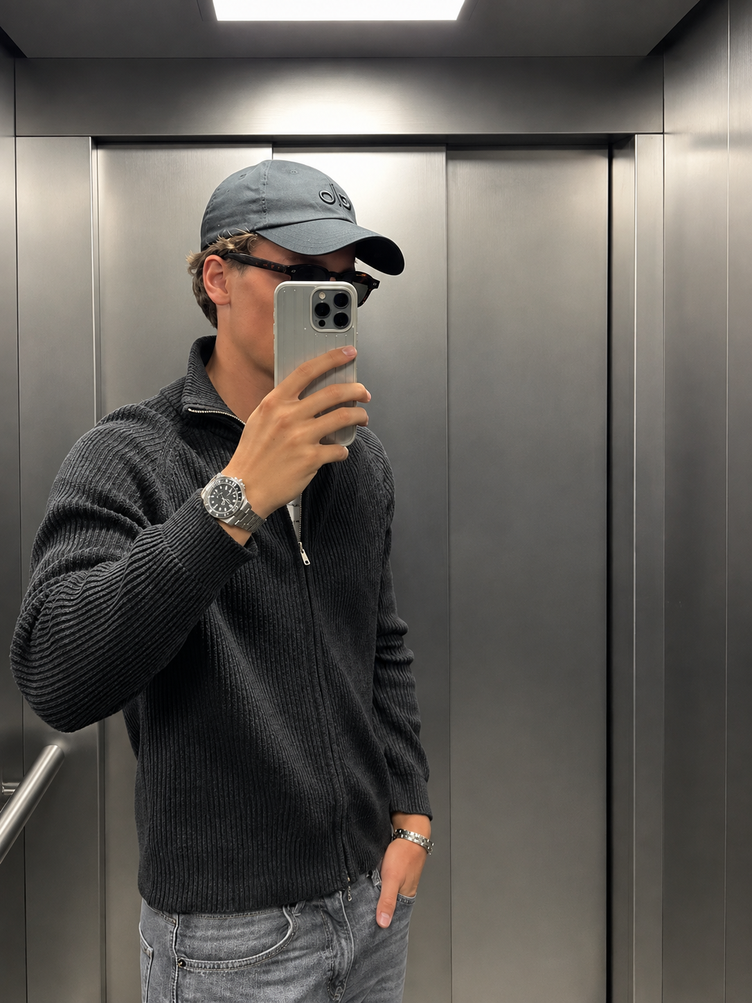 Laurent Zip Cardigan - Black