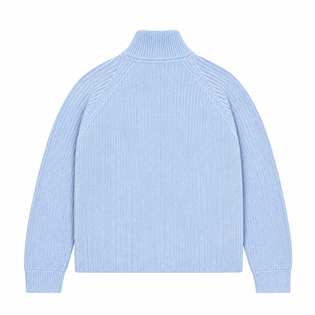 Laurent Zip Cardigan - Blue