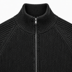 Laurent Zip Cardigan - Black