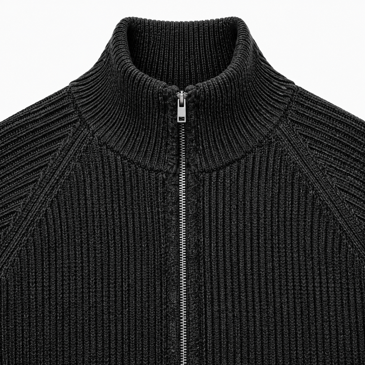 Laurent Zip Cardigan - Black