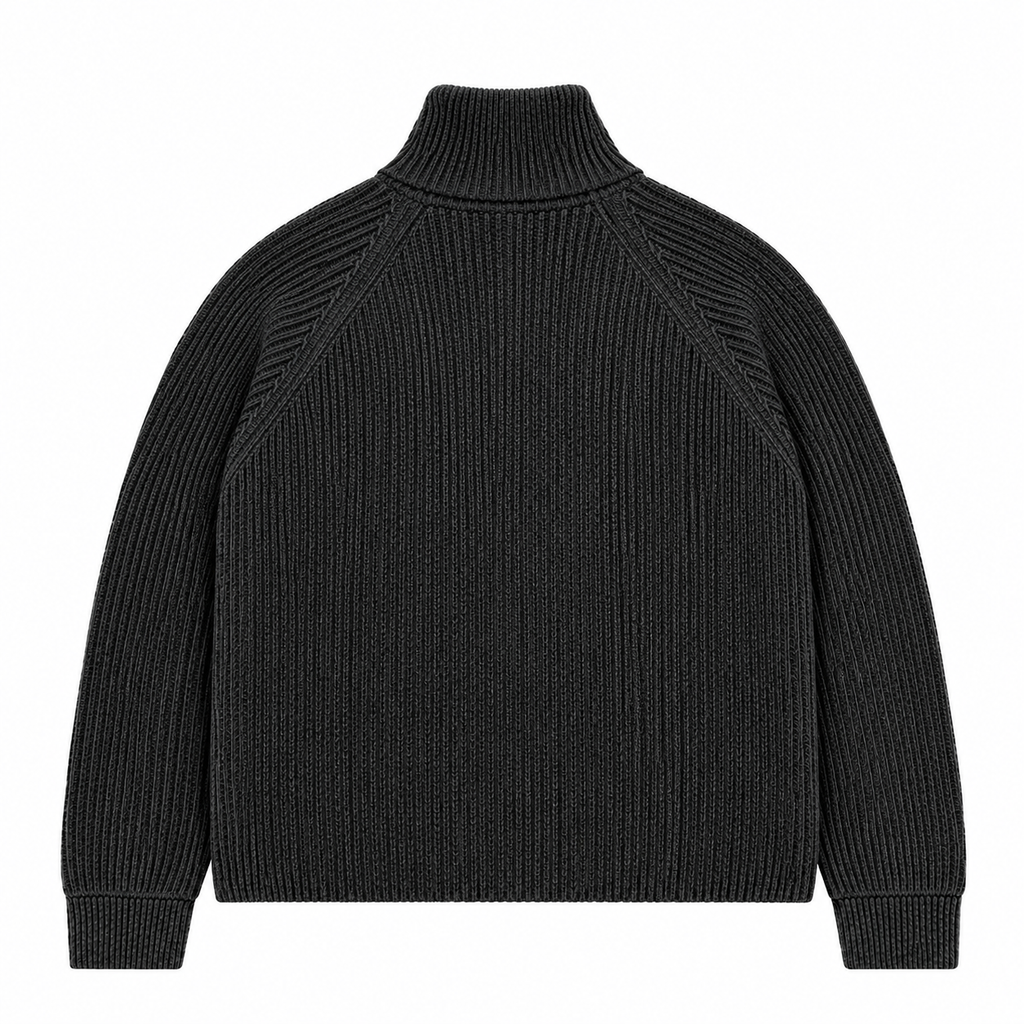 Laurent Zip Cardigan - Black