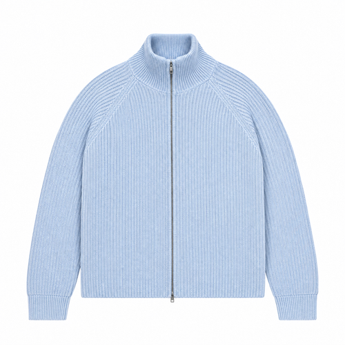 Laurent Zip Cardigan - Blue